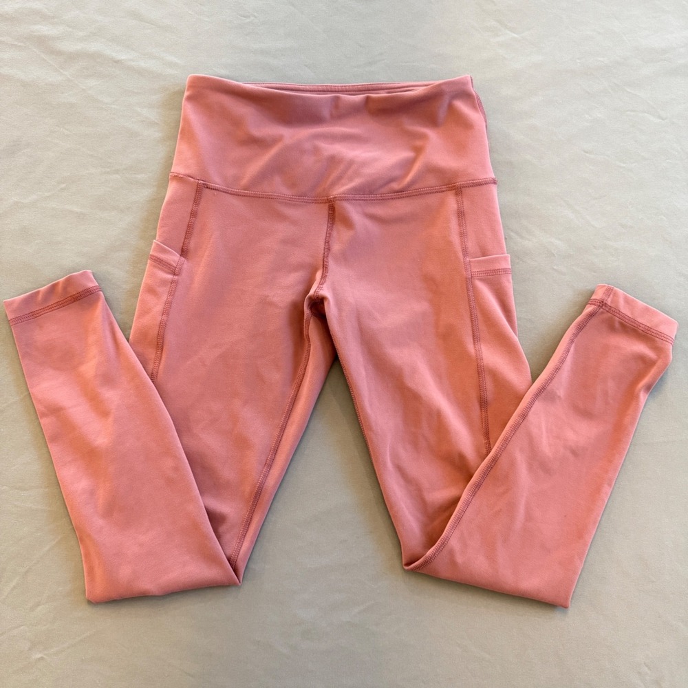 90 Degree by Reflex Womens High Waist Side Pocket Leggings Mauve Pink Size S - Picture 2 of 3